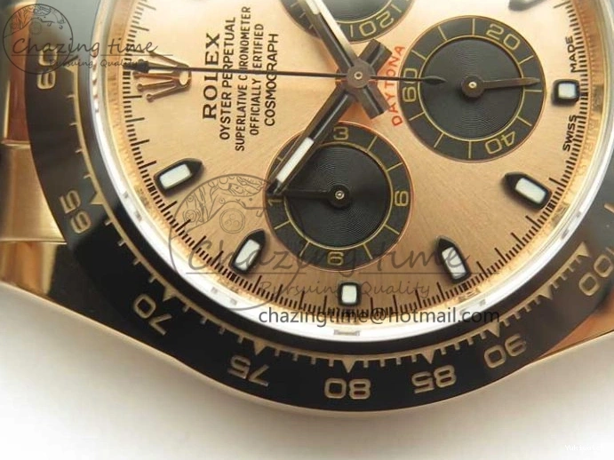 Best Dial ARF Clone Black Gold Rubber Rose On 1:1 Edition Super V2 Daytona 116515 Strap A4130 0225